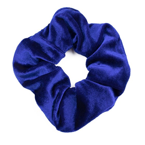 Ozdobná gumička do vlasov semišová tmavo modrá