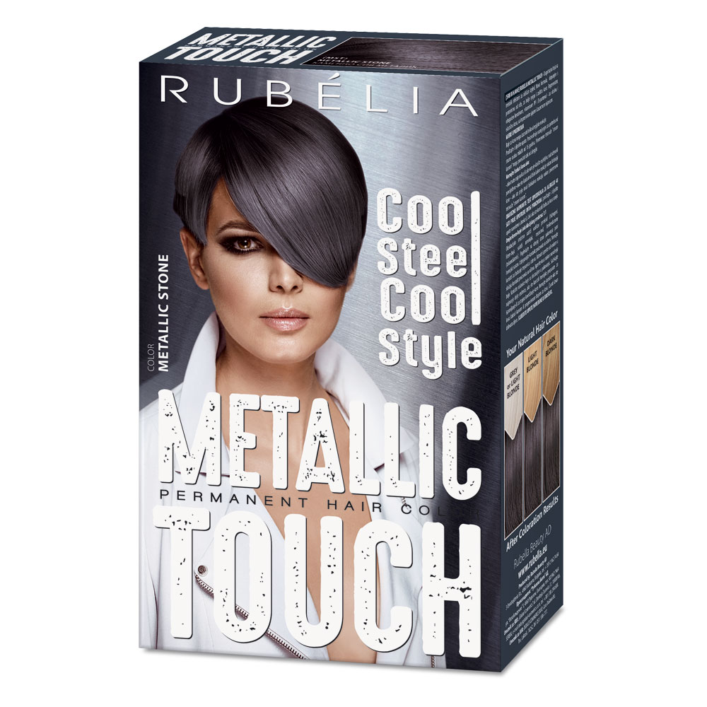 Rubella farba na vlasy Metallic STONE (šedo čierna)