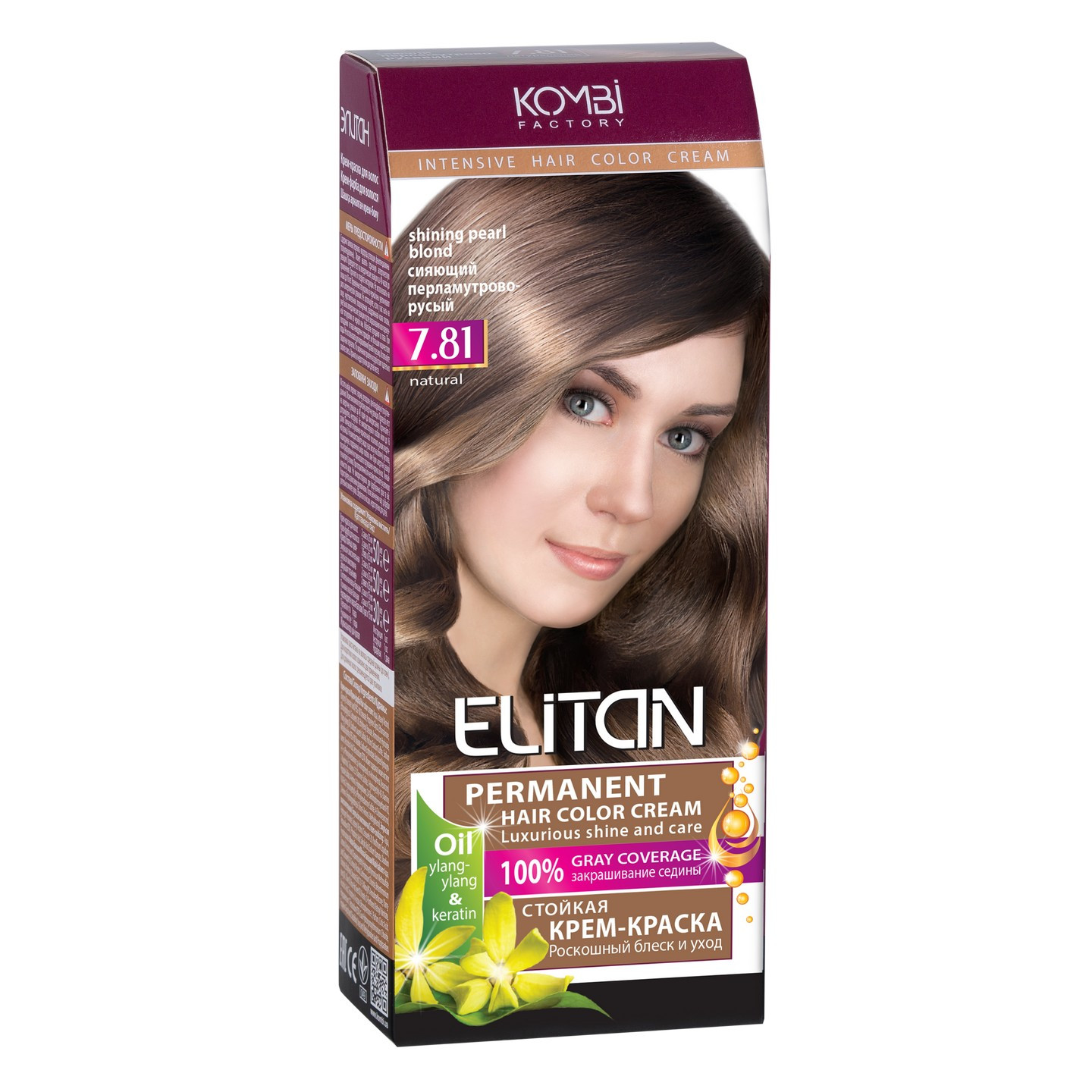 ELITAN permanentná krémová farba na vlasy 7.81— Shining Pearl Blond