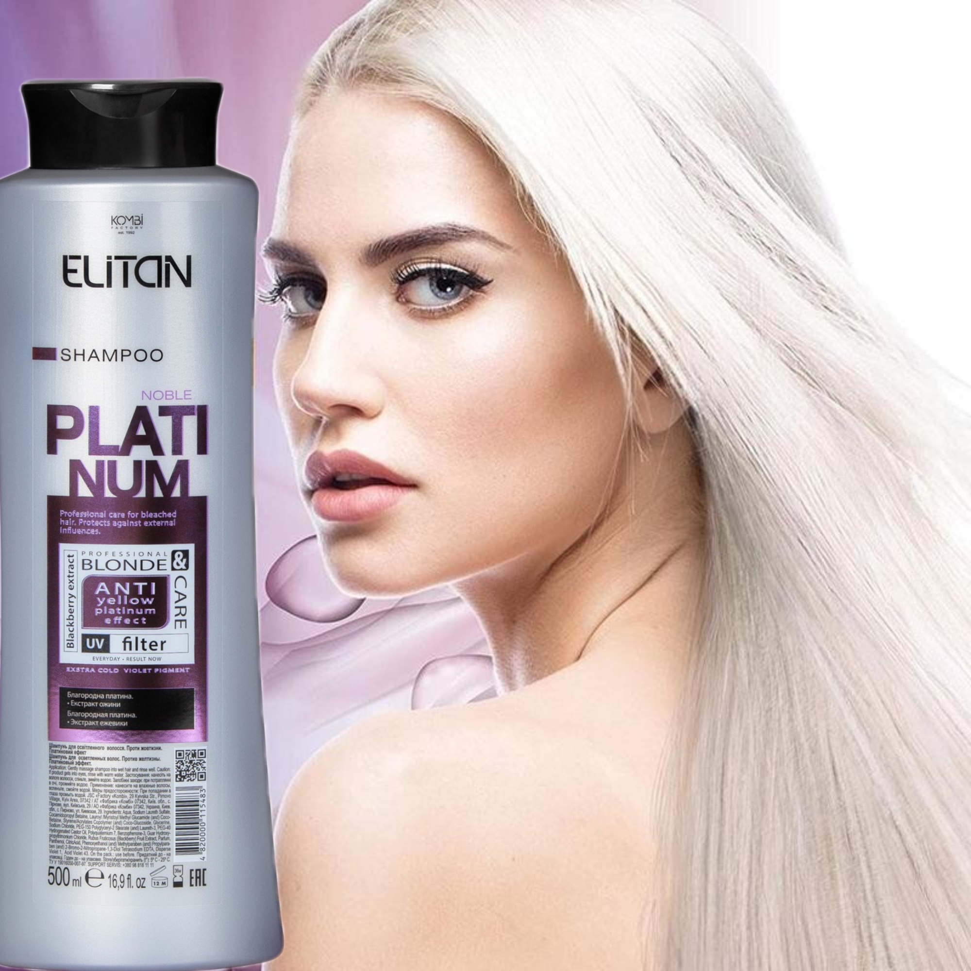 Elitan šampón anti yellow PLATINOVÝ BLOND EFEKT 500ml