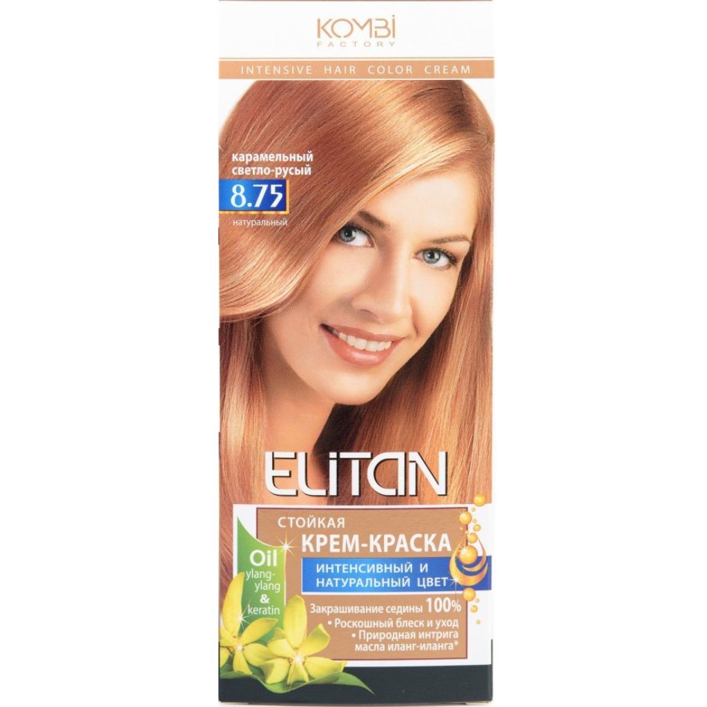 ELITAN permanentná krémová farba na vlasy 8.75 caramel light blond