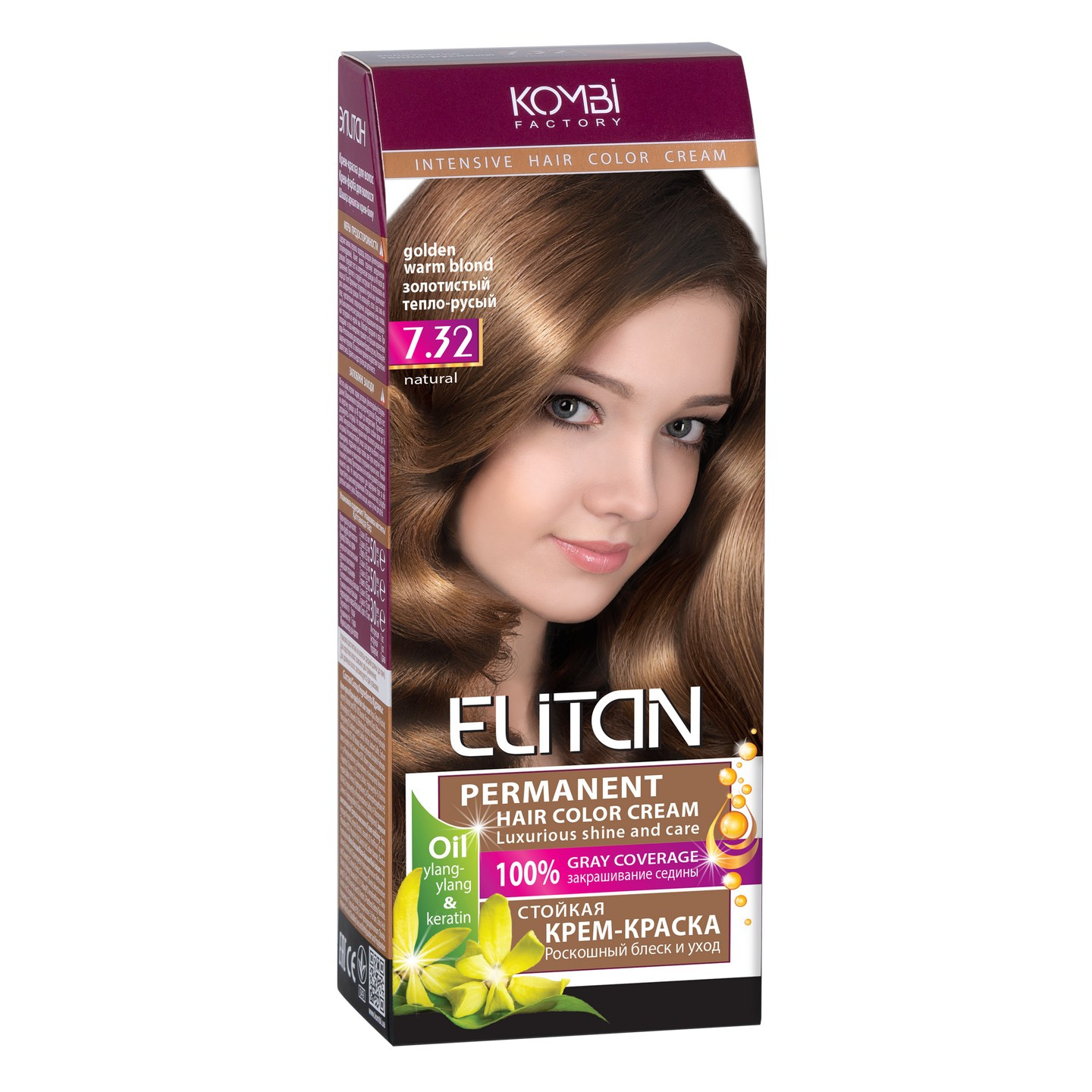 ELITAN permanentná krémová farba na vlasy 7.32 Golden warm blond
