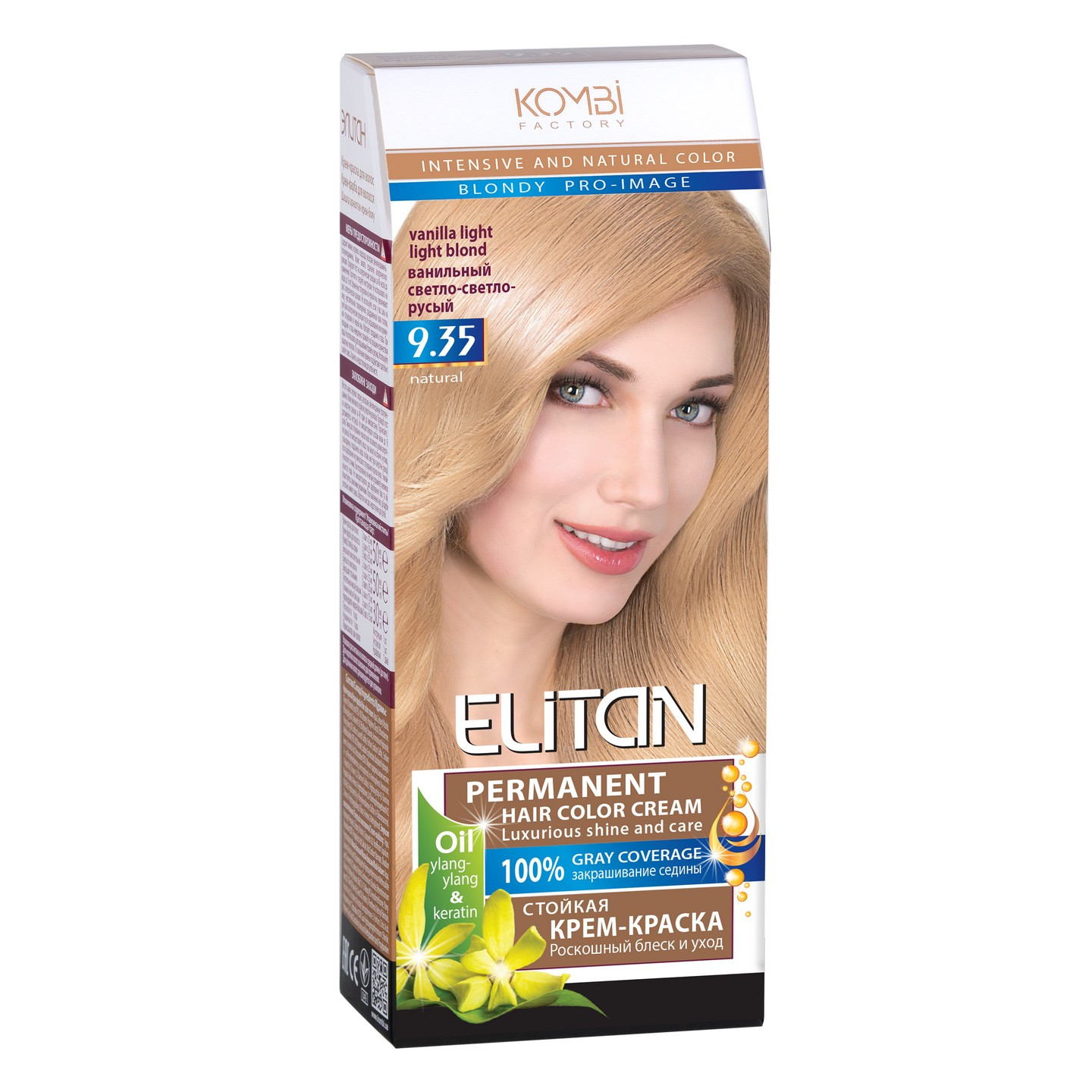 ELITAN permanentná krémová farba na vlasy 9.35 - Vanilková Light Blond 