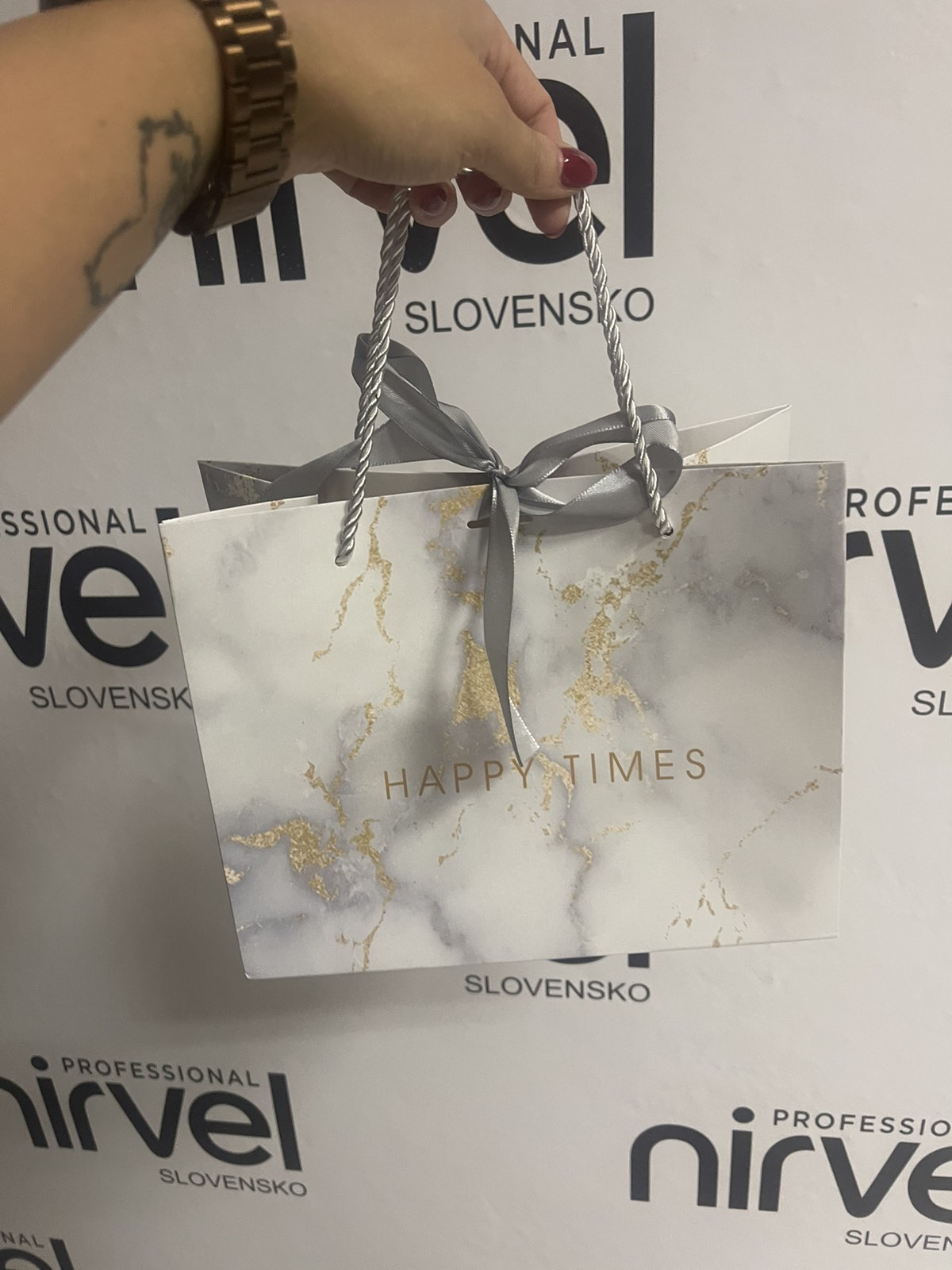 Darčeková taštička stredná Happy times mramor
