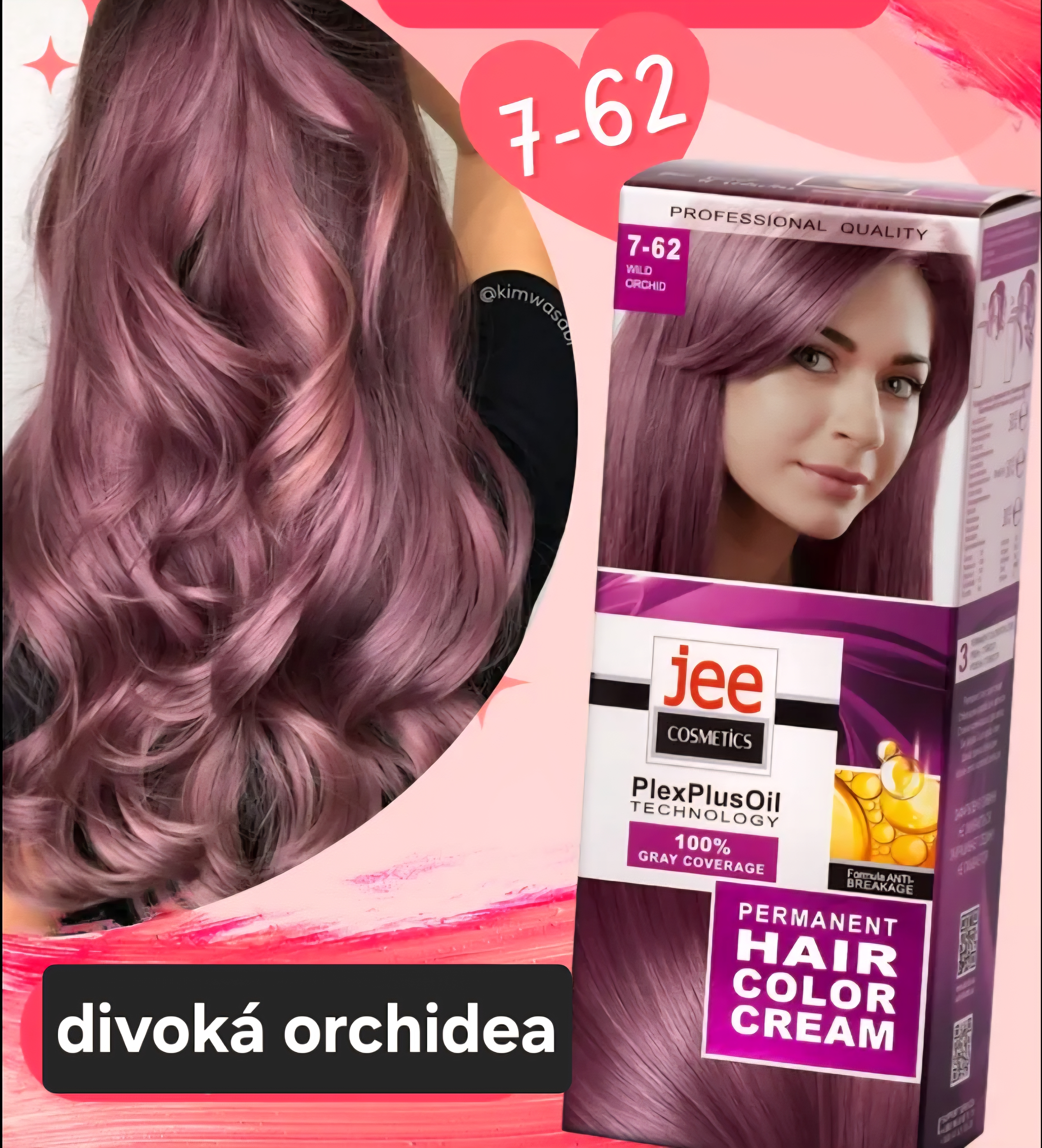 Jee COSMETICS permanentná farba na vlasy 7.62 Divoká orchidea