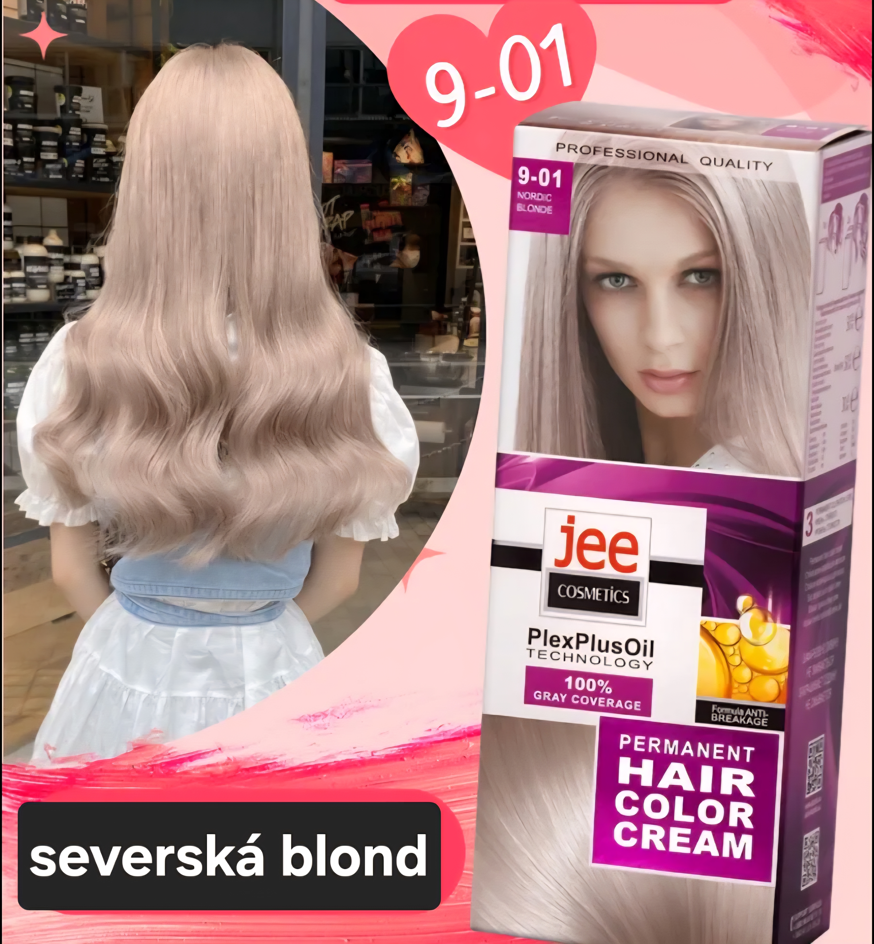 Jee COSMETICS permanentná farba na vlasy 9.01 severská blond