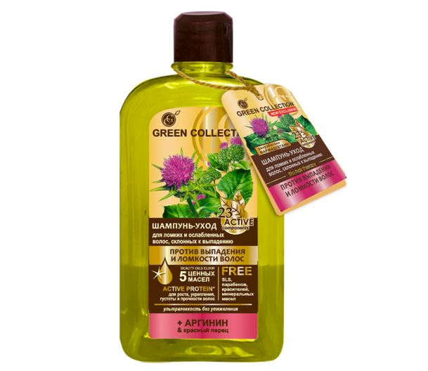 GreenCollection bio  šampón proti vypadávaniu vlasov 