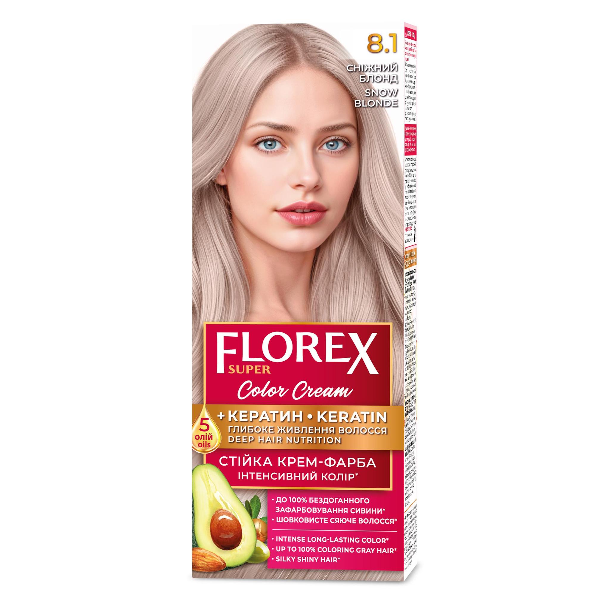 FLOREX permanentná  farba na vlasy  8.1 Snow blond