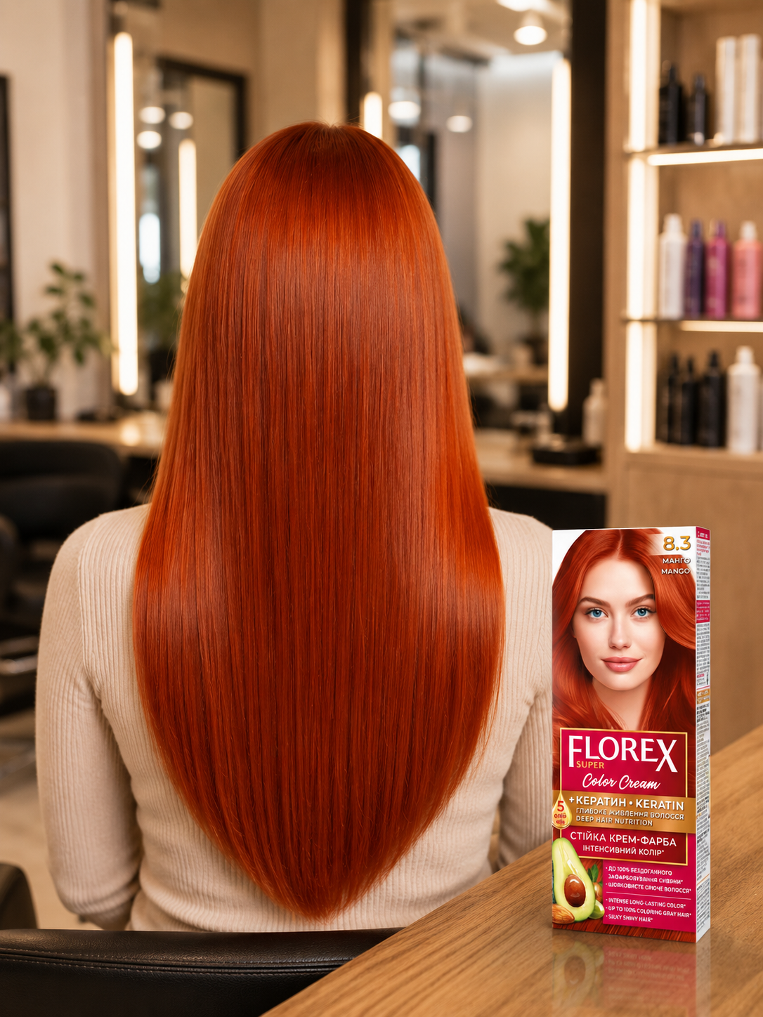 FLOREX permanentná  farba na vlasy  8.3 Mango