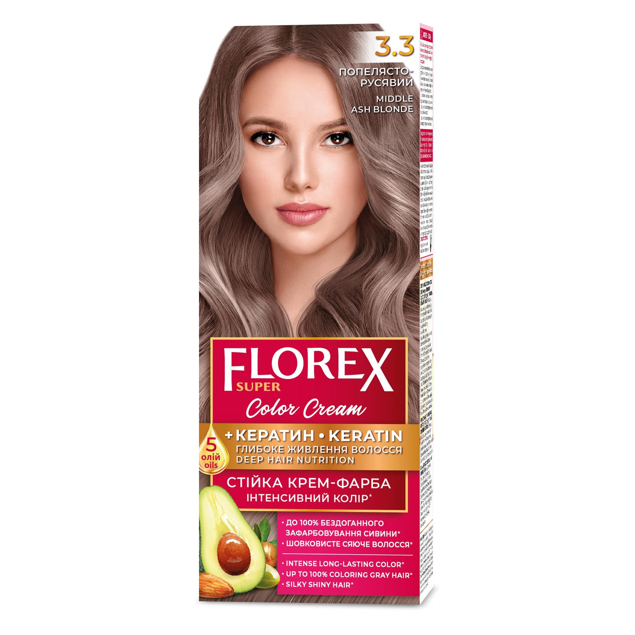 FLOREX permanentná  farba na vlasy  3.3 Middle ash blond