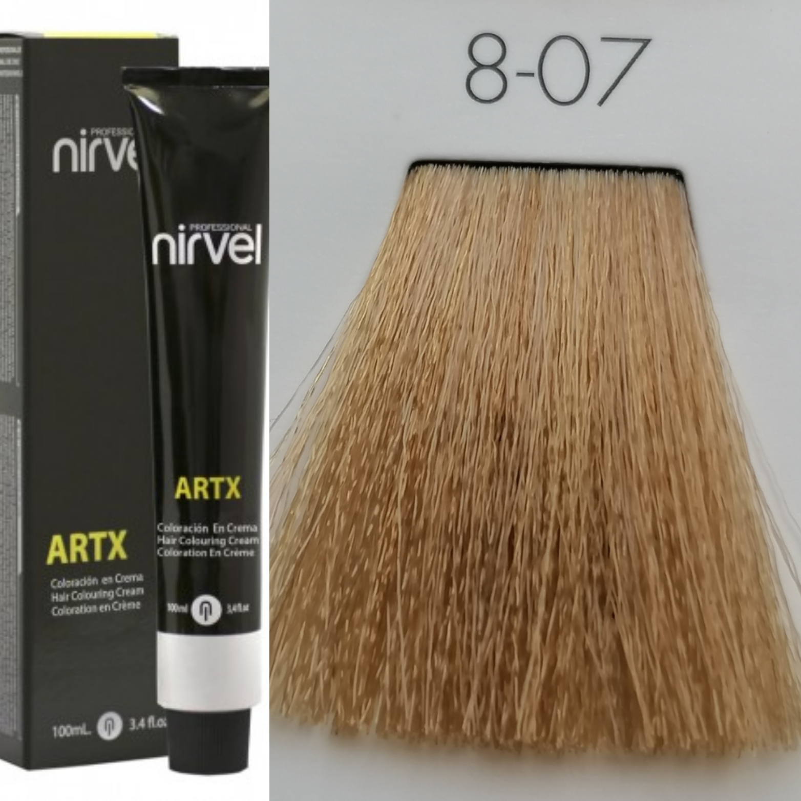 NIRVEL ARTX Farbiaci krém na vlasy 8.07 svetlá teplá blond (100ml)